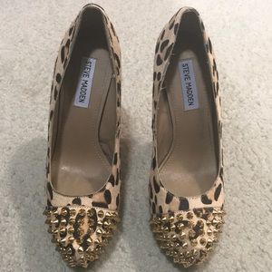 Leopard pumps( leather pony hair upper)